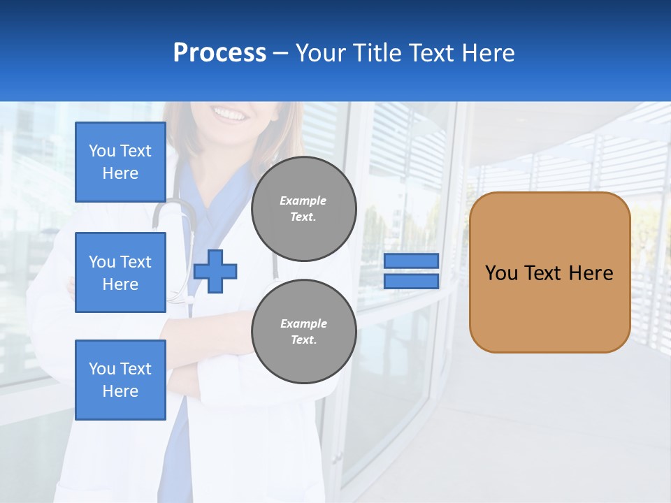 A Woman Doctor Standing In Front Of A Building PowerPoint Template