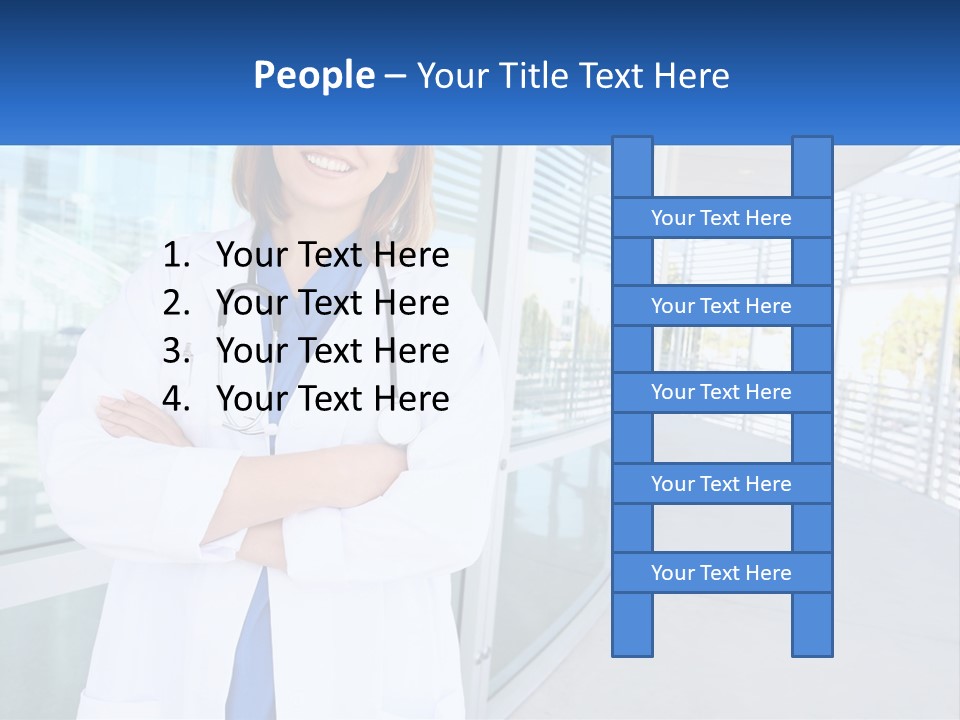 A Woman Doctor Standing In Front Of A Building PowerPoint Template