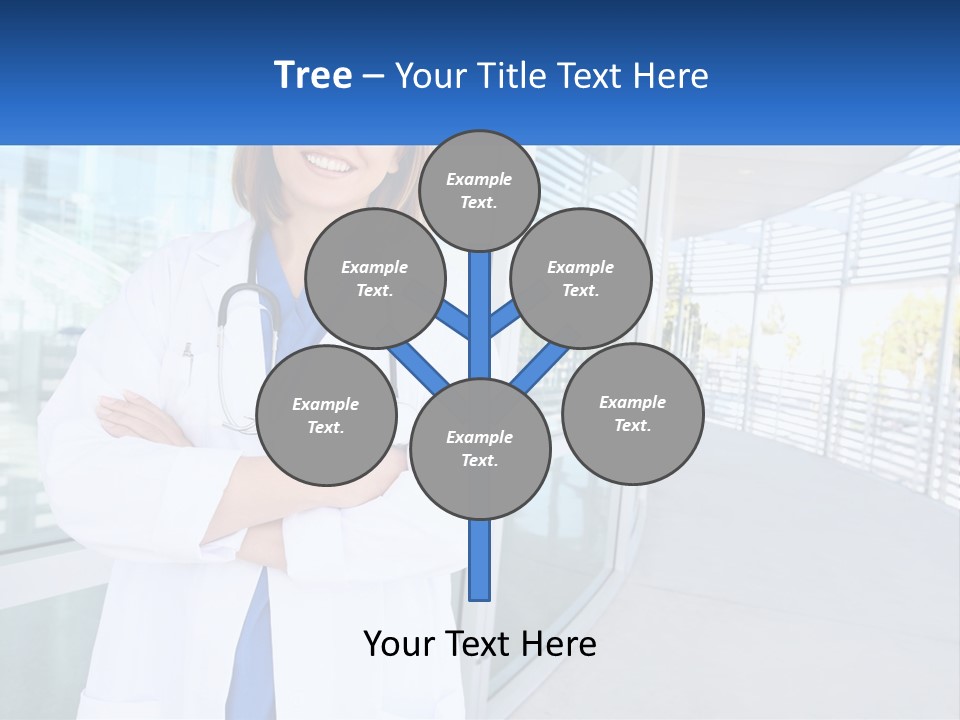 A Woman Doctor Standing In Front Of A Building PowerPoint Template