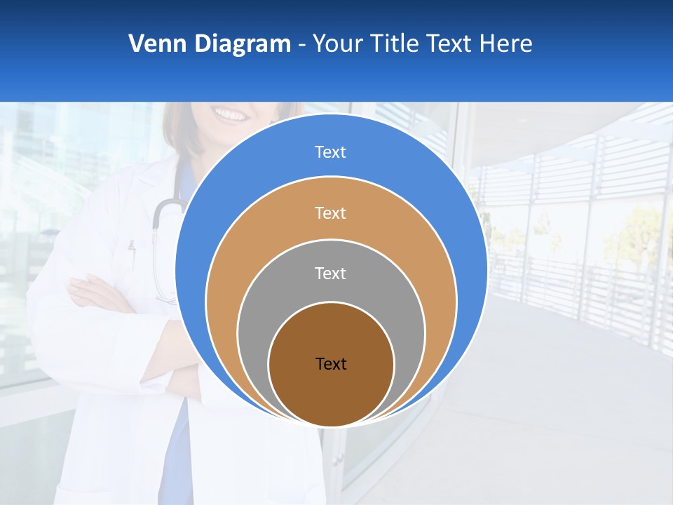 A Woman Doctor Standing In Front Of A Building PowerPoint Template