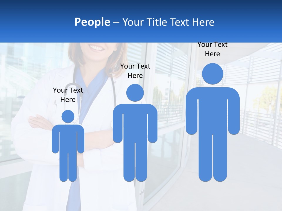 A Woman Doctor Standing In Front Of A Building PowerPoint Template