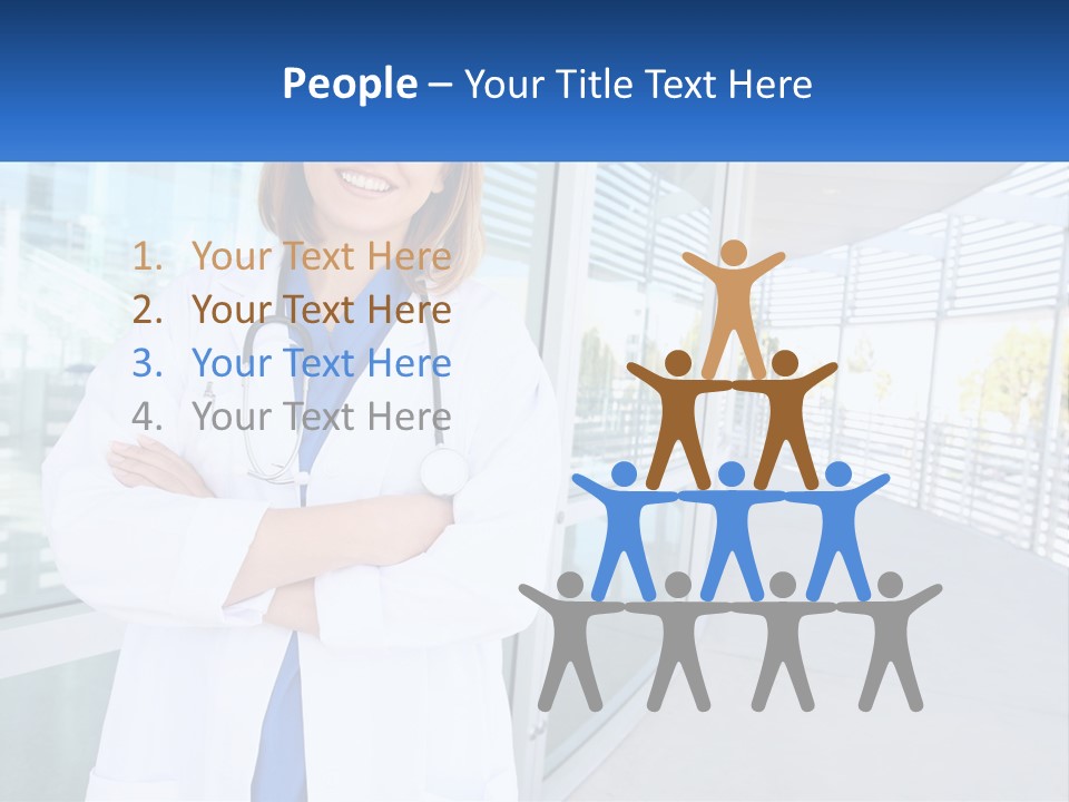 A Woman Doctor Standing In Front Of A Building PowerPoint Template