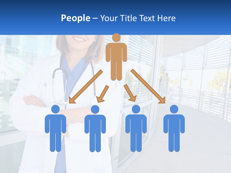 A Woman Doctor Standing In Front Of A Building PowerPoint Template