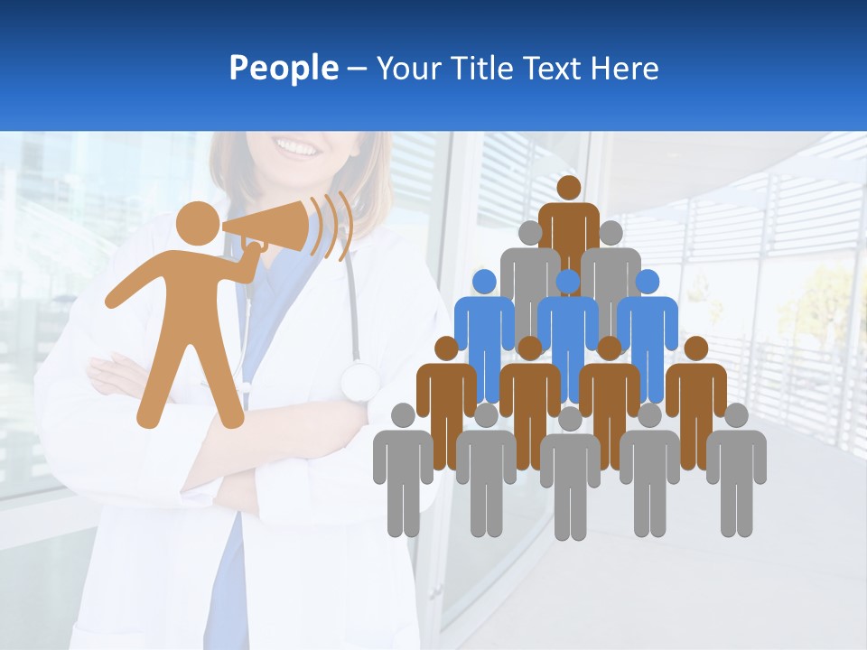 A Woman Doctor Standing In Front Of A Building PowerPoint Template