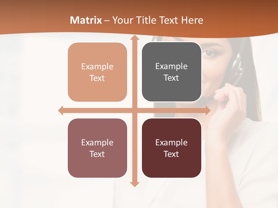 A Woman With A Headset Is Smiling For The Camera PowerPoint Template