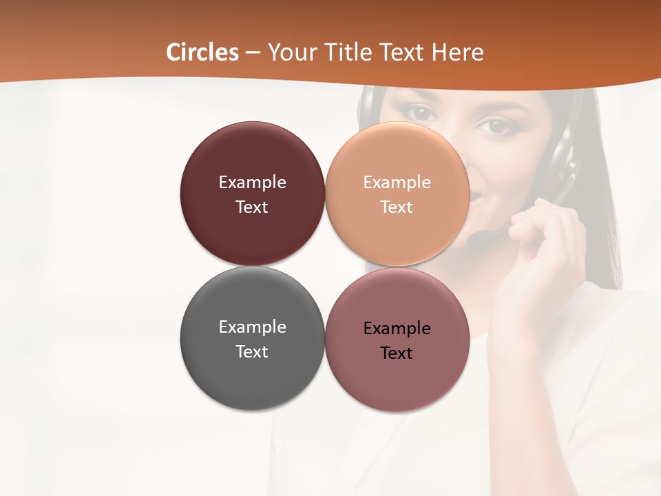 A Woman With A Headset Is Smiling For The Camera PowerPoint Template