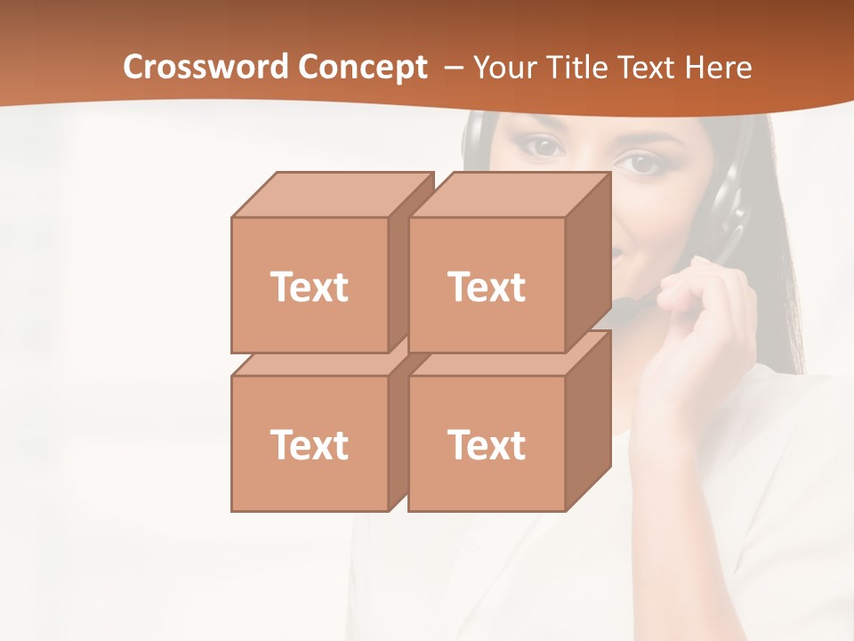 A Woman With A Headset Is Smiling For The Camera PowerPoint Template