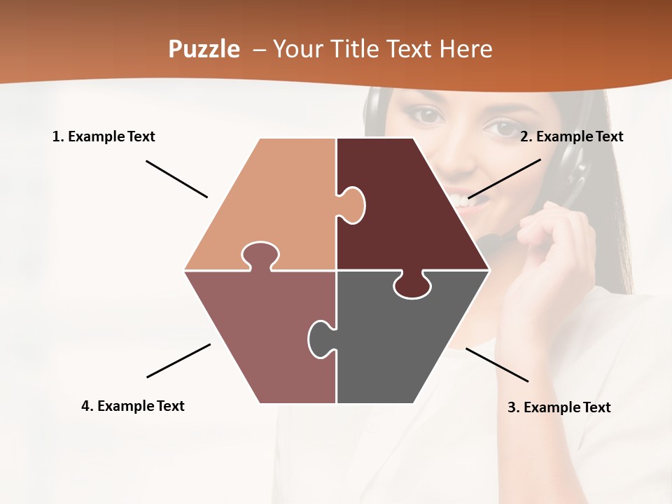 A Woman With A Headset Is Smiling For The Camera PowerPoint Template