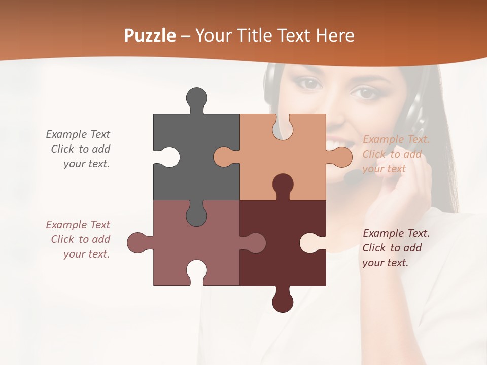 A Woman With A Headset Is Smiling For The Camera PowerPoint Template