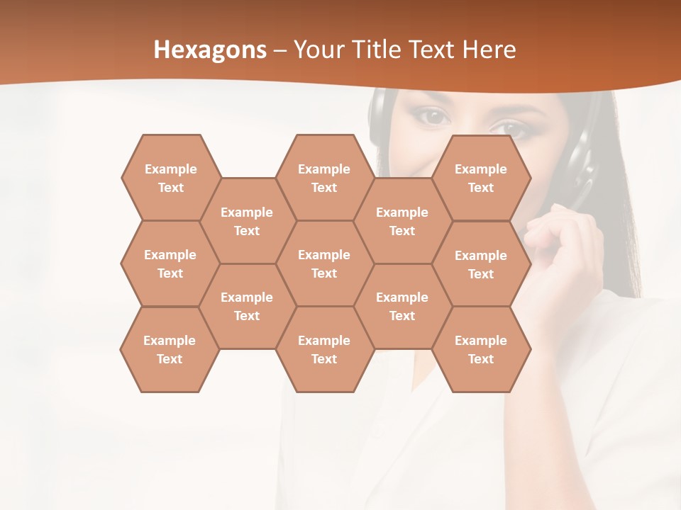 A Woman With A Headset Is Smiling For The Camera PowerPoint Template