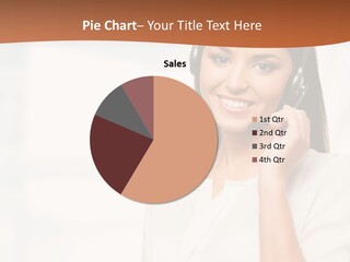 A Woman With A Headset Is Smiling For The Camera PowerPoint Template