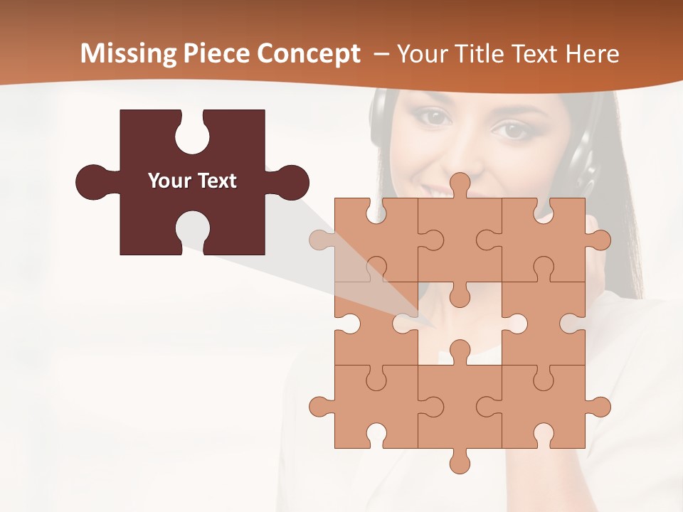 A Woman With A Headset Is Smiling For The Camera PowerPoint Template