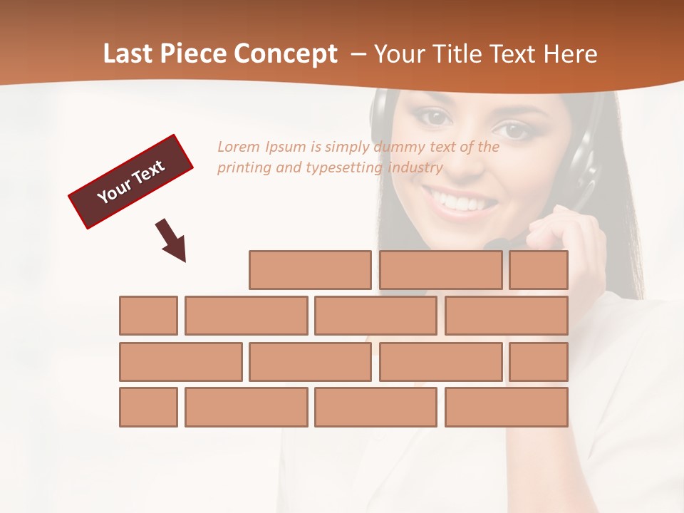 A Woman With A Headset Is Smiling For The Camera PowerPoint Template