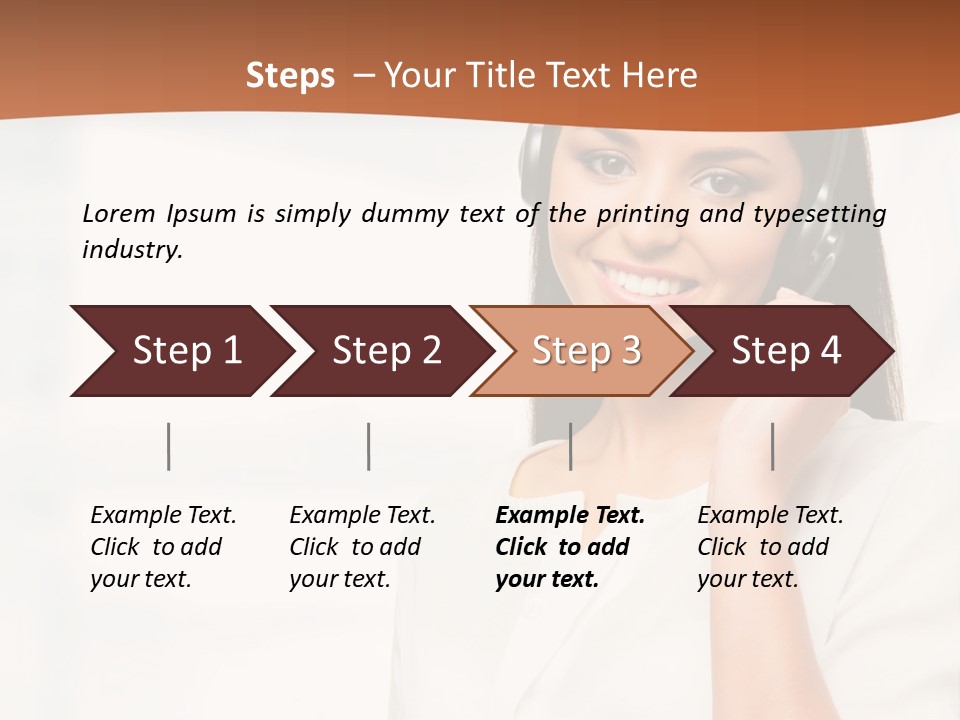 A Woman With A Headset Is Smiling For The Camera PowerPoint Template