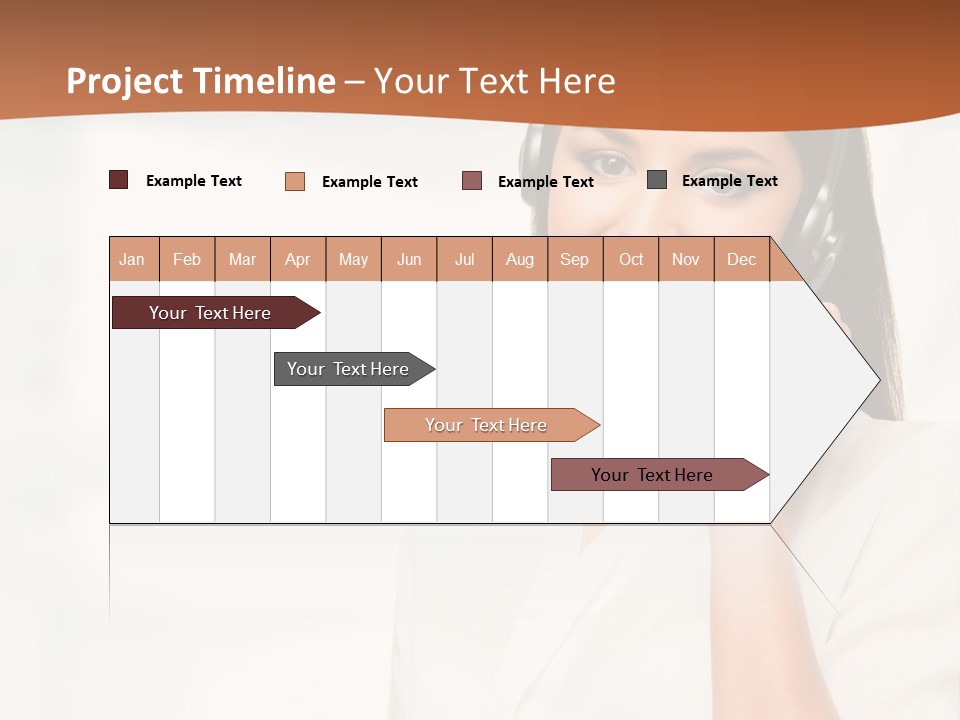 A Woman With A Headset Is Smiling For The Camera PowerPoint Template