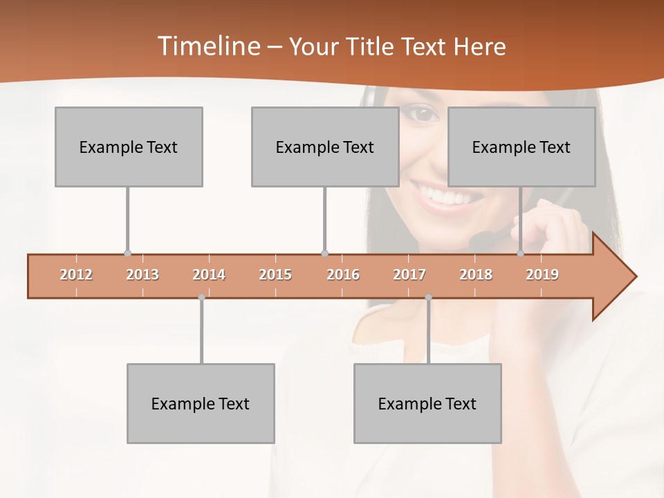 A Woman With A Headset Is Smiling For The Camera PowerPoint Template