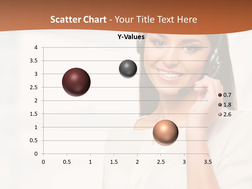 A Woman With A Headset Is Smiling For The Camera PowerPoint Template