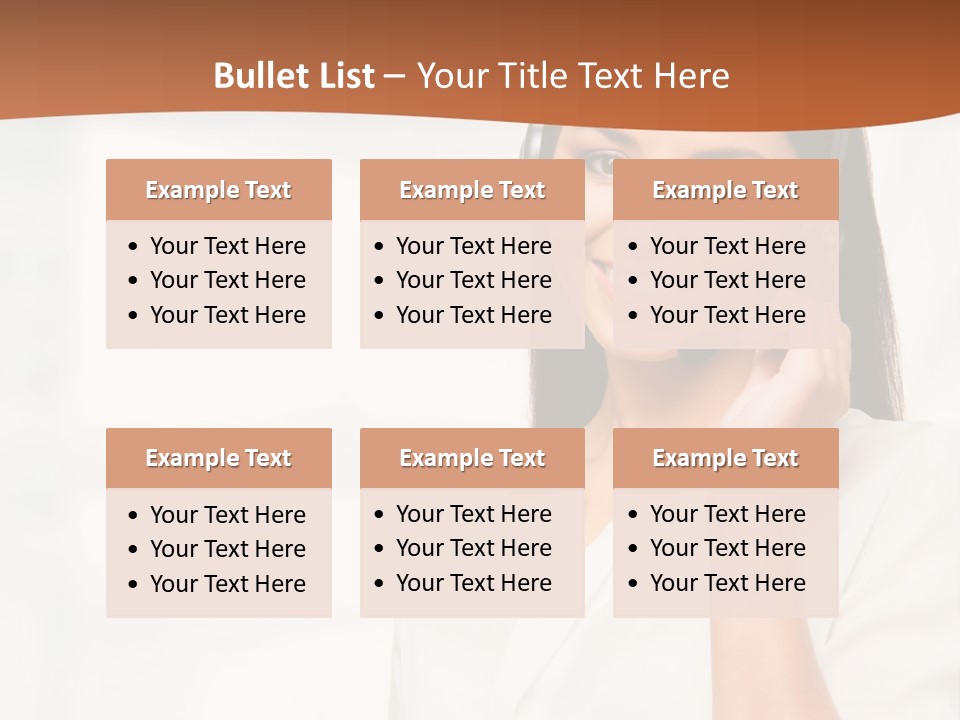 A Woman With A Headset Is Smiling For The Camera PowerPoint Template