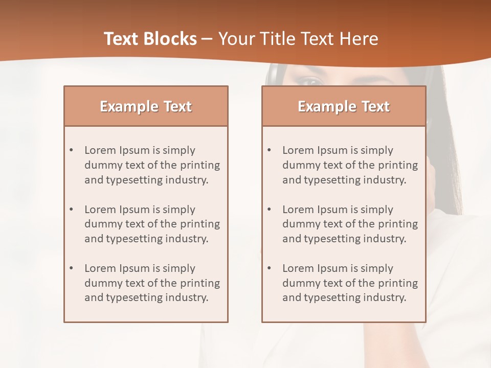 A Woman With A Headset Is Smiling For The Camera PowerPoint Template