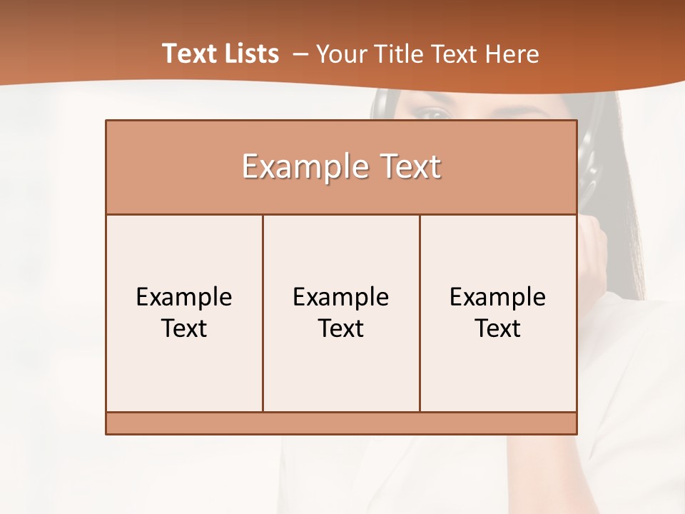 A Woman With A Headset Is Smiling For The Camera PowerPoint Template