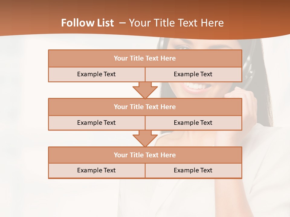 A Woman With A Headset Is Smiling For The Camera PowerPoint Template