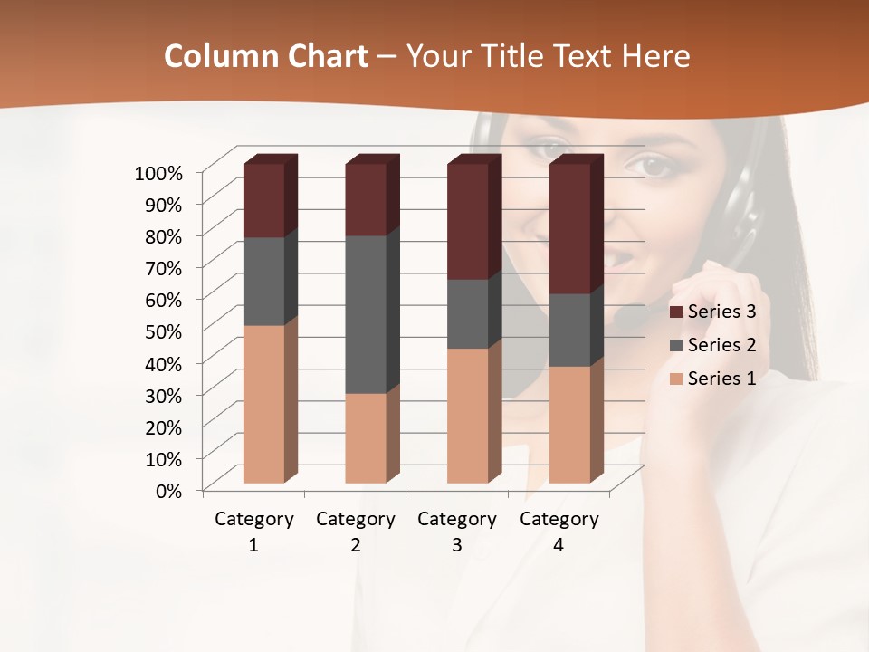 A Woman With A Headset Is Smiling For The Camera PowerPoint Template