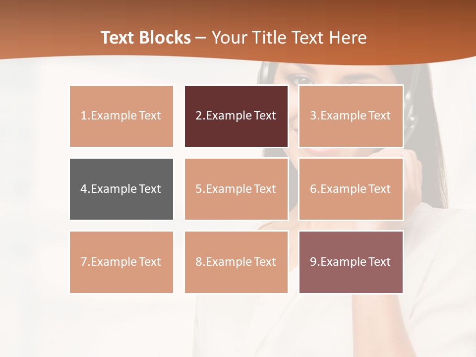 A Woman With A Headset Is Smiling For The Camera PowerPoint Template