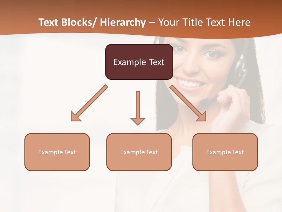A Woman With A Headset Is Smiling For The Camera PowerPoint Template