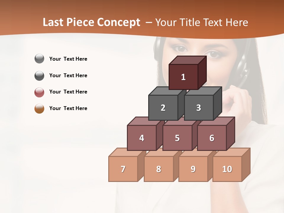 A Woman With A Headset Is Smiling For The Camera PowerPoint Template