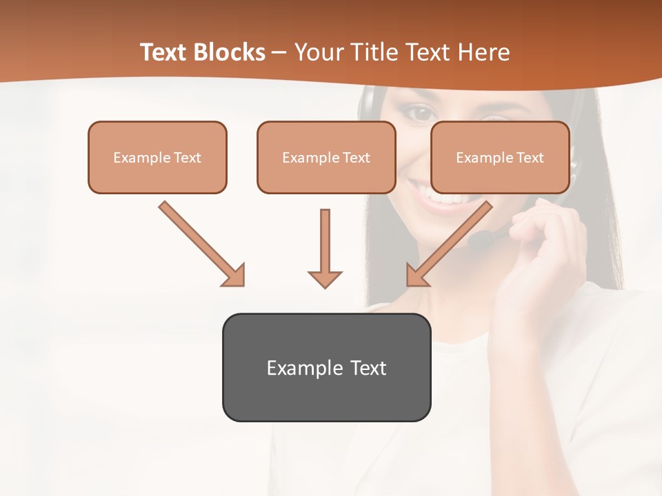 A Woman With A Headset Is Smiling For The Camera PowerPoint Template