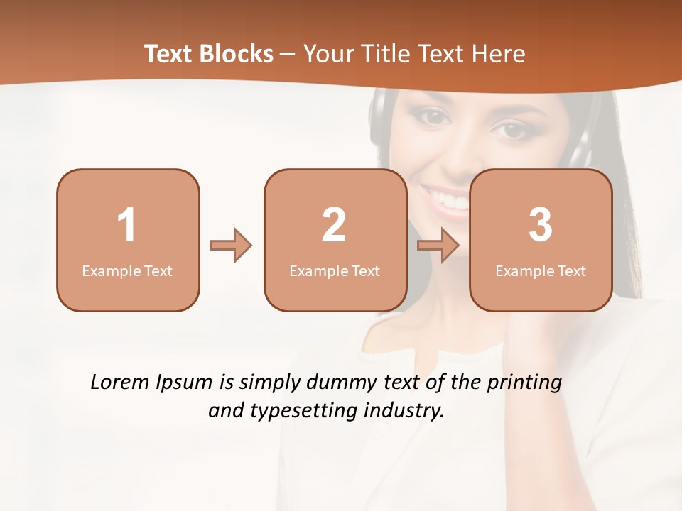 A Woman With A Headset Is Smiling For The Camera PowerPoint Template