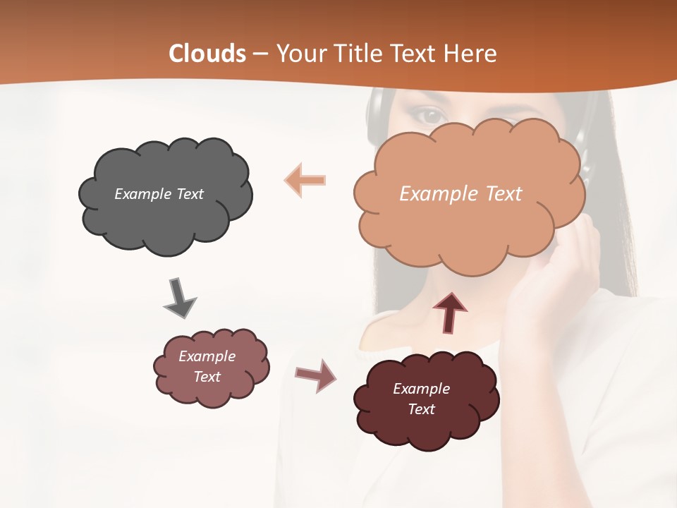 A Woman With A Headset Is Smiling For The Camera PowerPoint Template