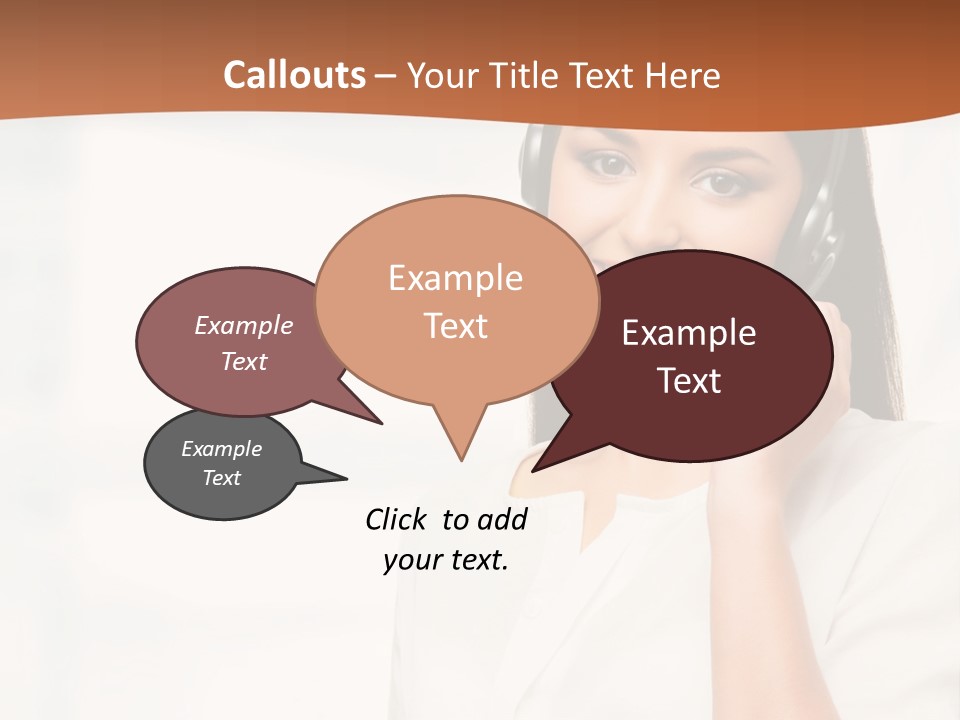 A Woman With A Headset Is Smiling For The Camera PowerPoint Template