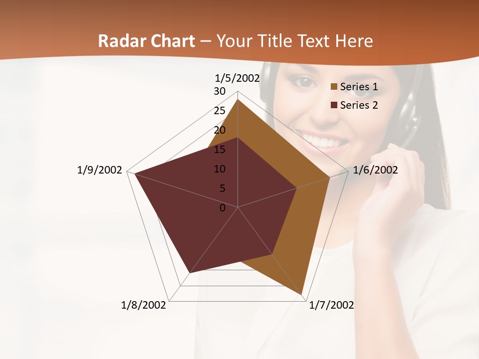 A Woman With A Headset Is Smiling For The Camera PowerPoint Template