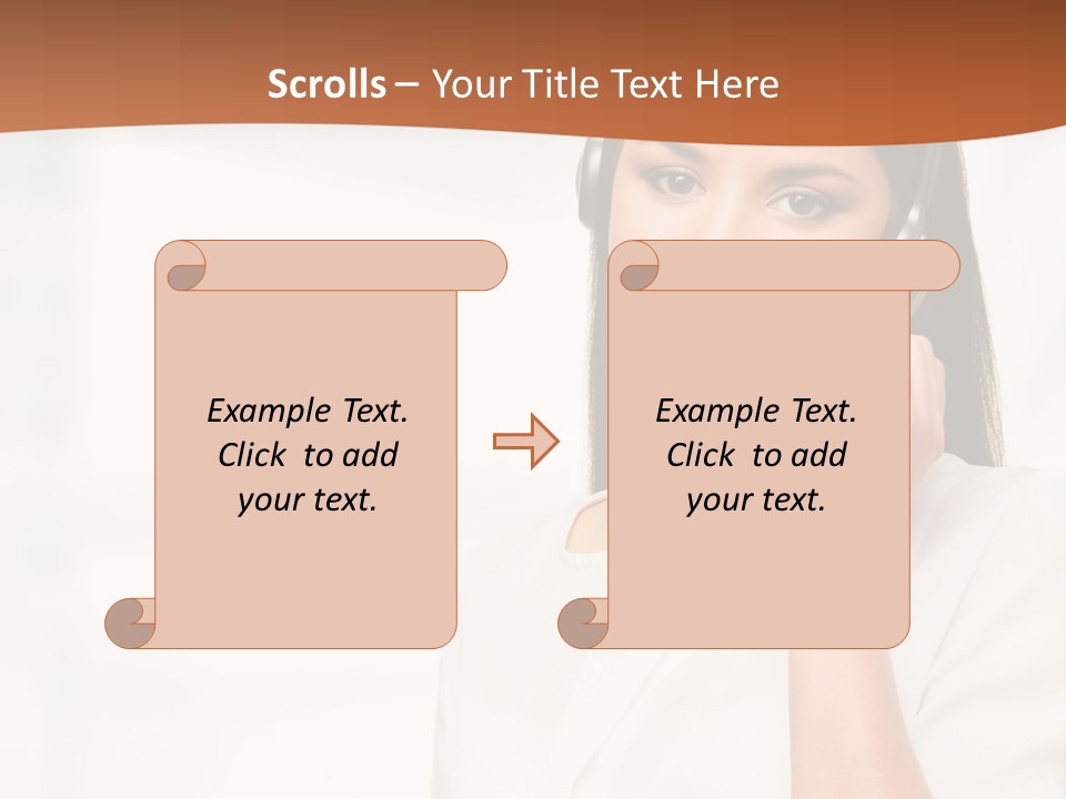 A Woman With A Headset Is Smiling For The Camera PowerPoint Template