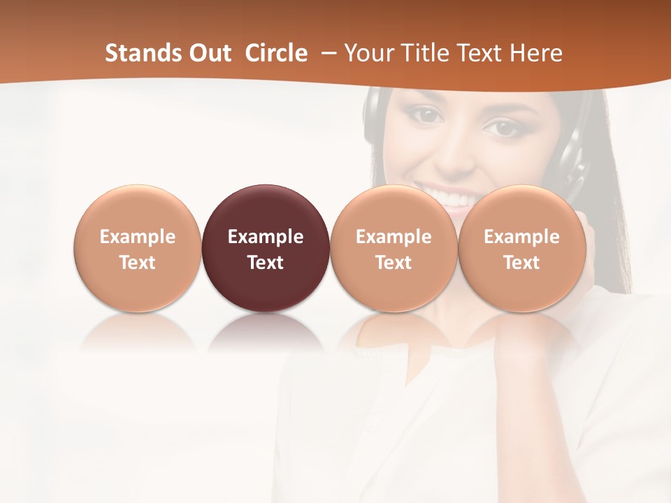 A Woman With A Headset Is Smiling For The Camera PowerPoint Template