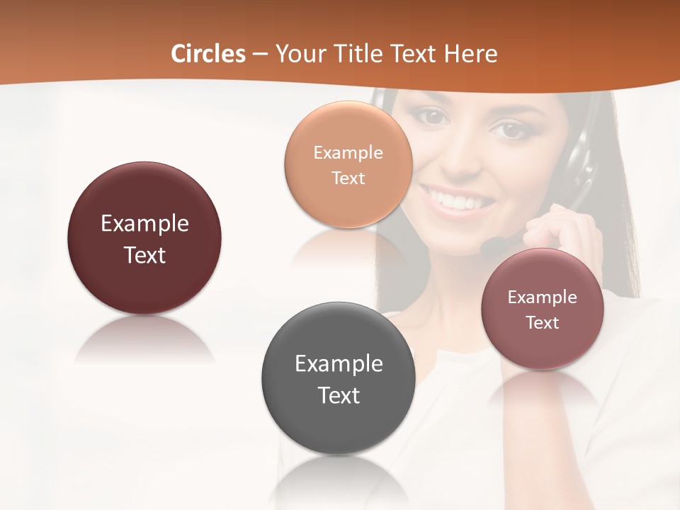 A Woman With A Headset Is Smiling For The Camera PowerPoint Template