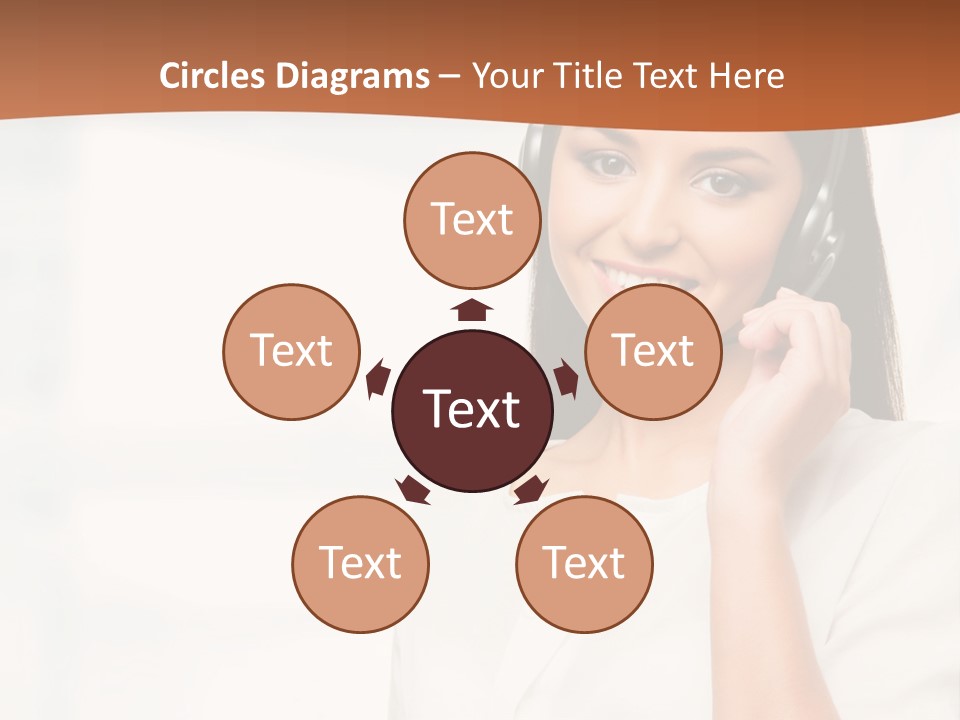 A Woman With A Headset Is Smiling For The Camera PowerPoint Template