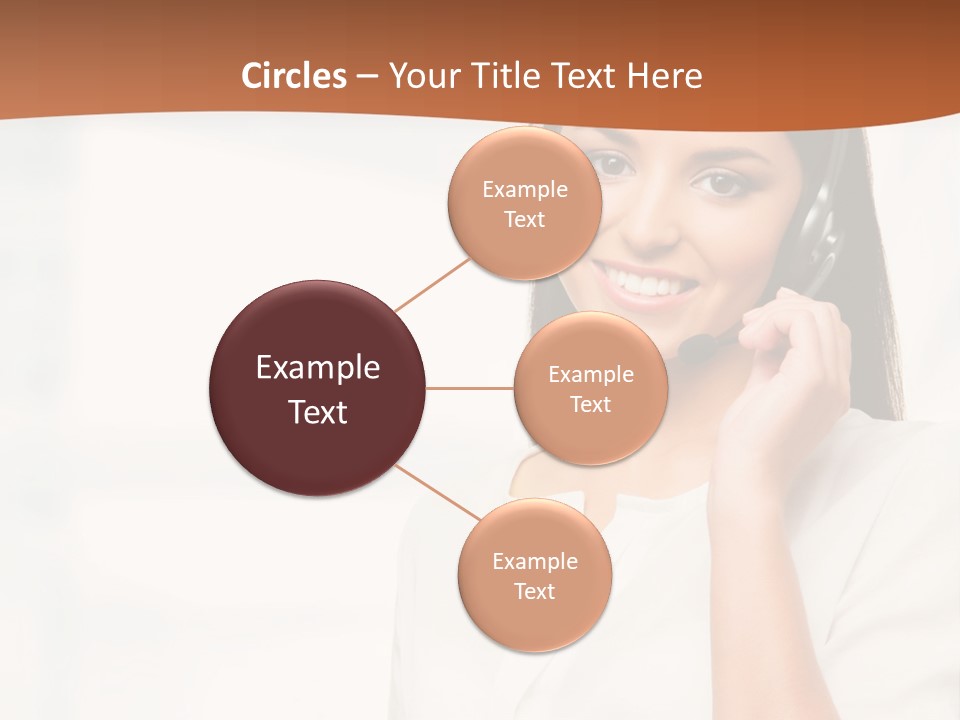 A Woman With A Headset Is Smiling For The Camera PowerPoint Template