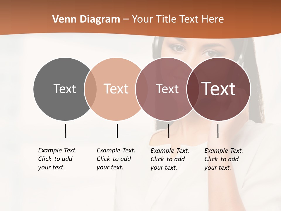 A Woman With A Headset Is Smiling For The Camera PowerPoint Template