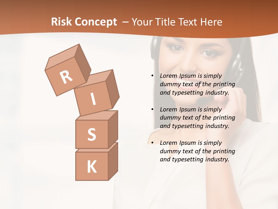 A Woman With A Headset Is Smiling For The Camera PowerPoint Template