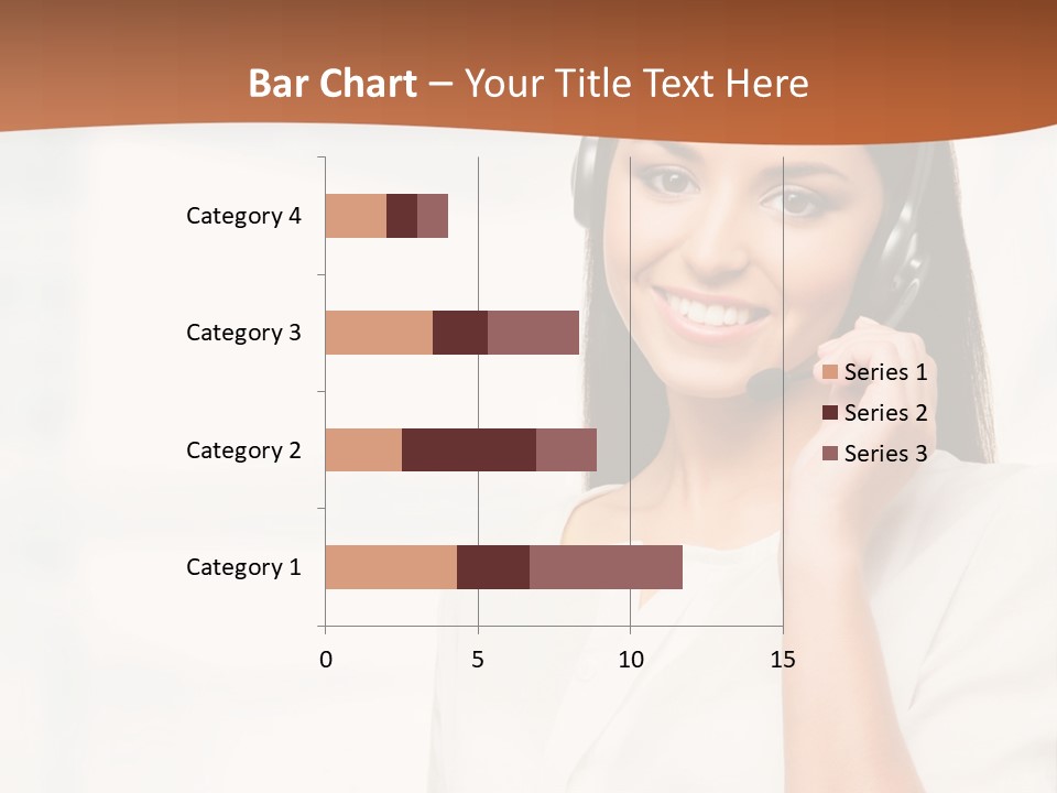 A Woman With A Headset Is Smiling For The Camera PowerPoint Template
