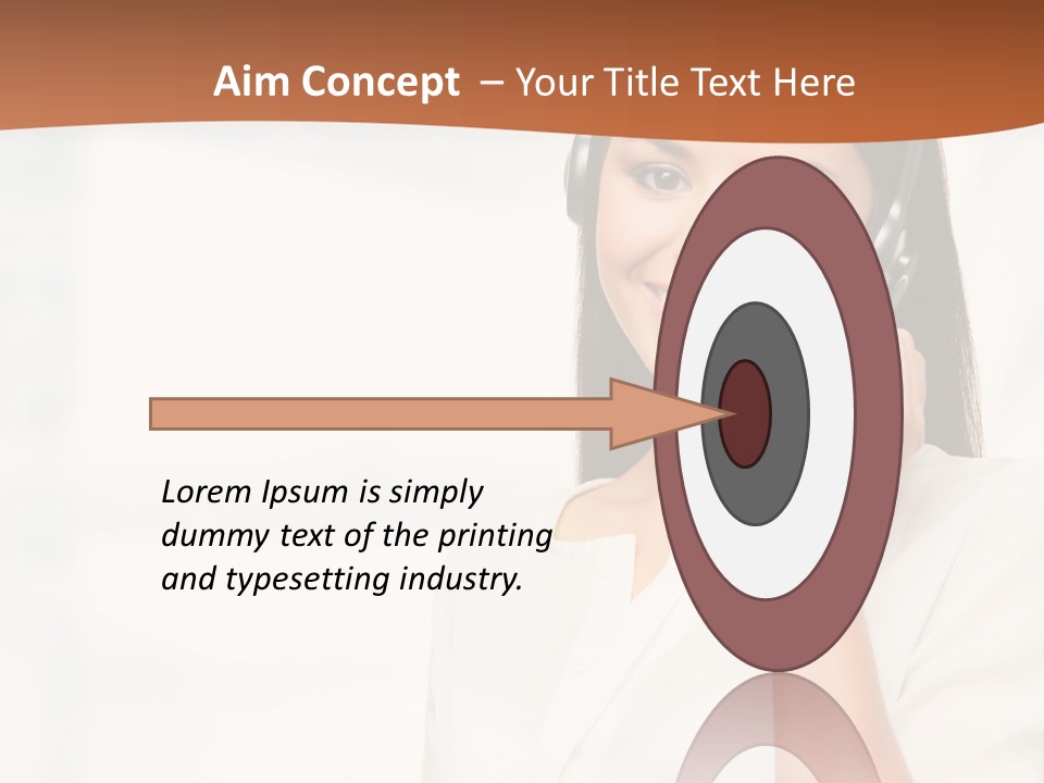 A Woman With A Headset Is Smiling For The Camera PowerPoint Template