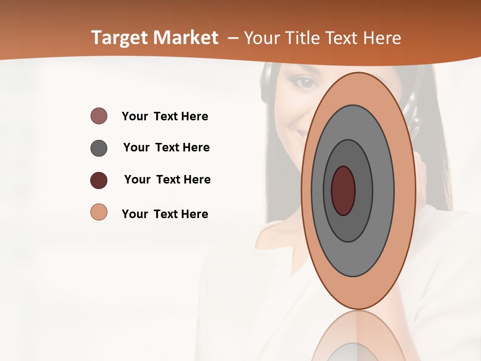 A Woman With A Headset Is Smiling For The Camera PowerPoint Template