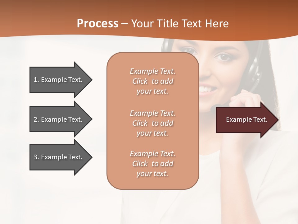 A Woman With A Headset Is Smiling For The Camera PowerPoint Template