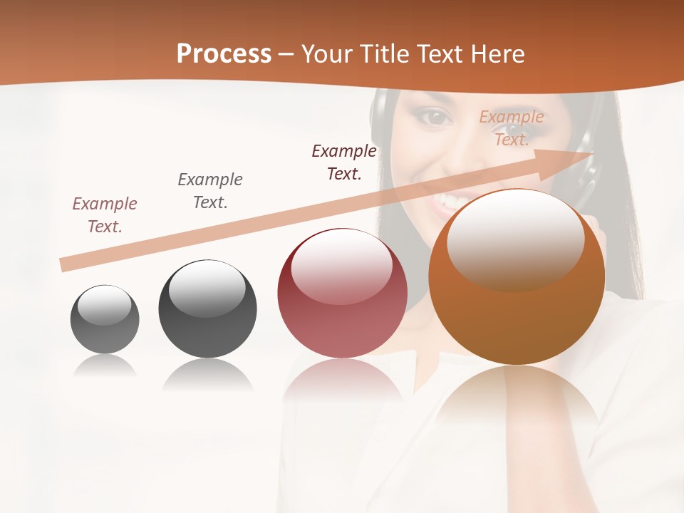 A Woman With A Headset Is Smiling For The Camera PowerPoint Template