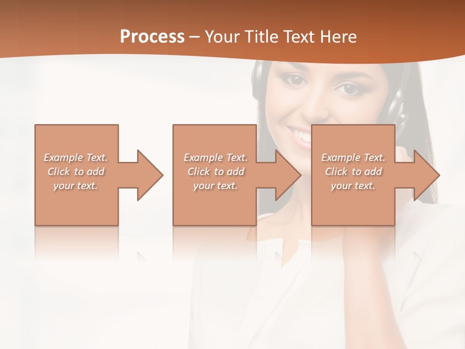 A Woman With A Headset Is Smiling For The Camera PowerPoint Template