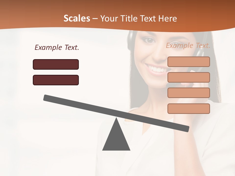 A Woman With A Headset Is Smiling For The Camera PowerPoint Template