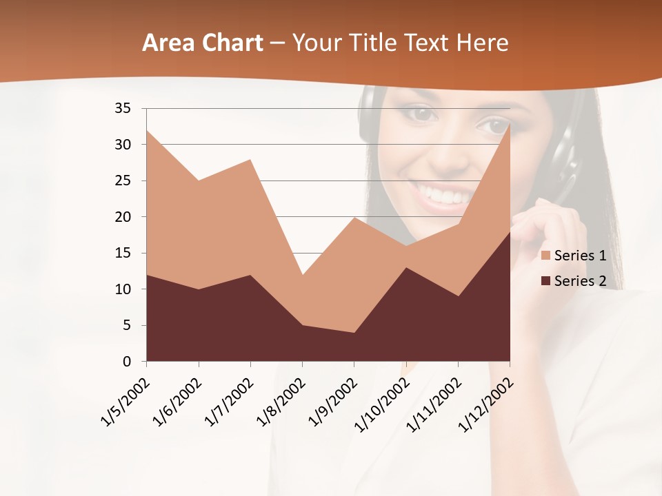 A Woman With A Headset Is Smiling For The Camera PowerPoint Template