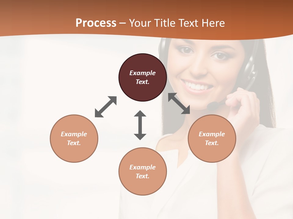 A Woman With A Headset Is Smiling For The Camera PowerPoint Template